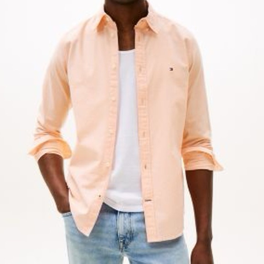 Tommy Hilfiger Orange Casual Button Down Shirt